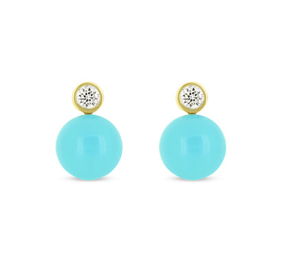 Bubble Drop Turquoise Studs