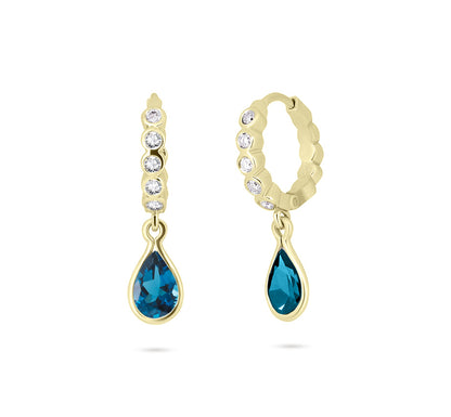 Gemstone Teardrop Huggies
