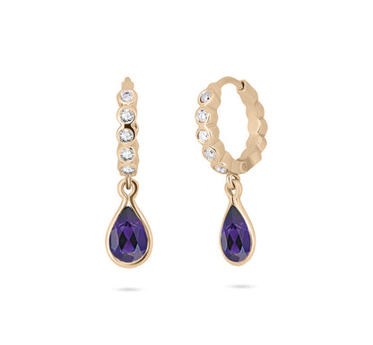 Gemstone Teardrop Huggies