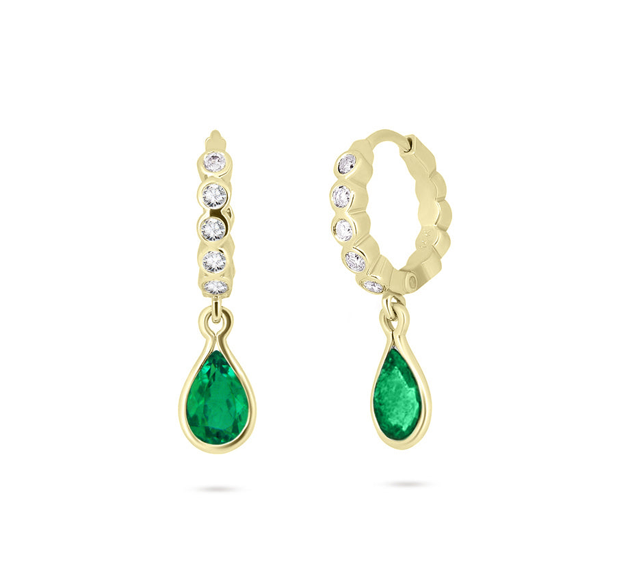 Gemstone Teardrop Huggies