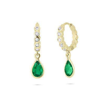 Gemstone Teardrop Huggies