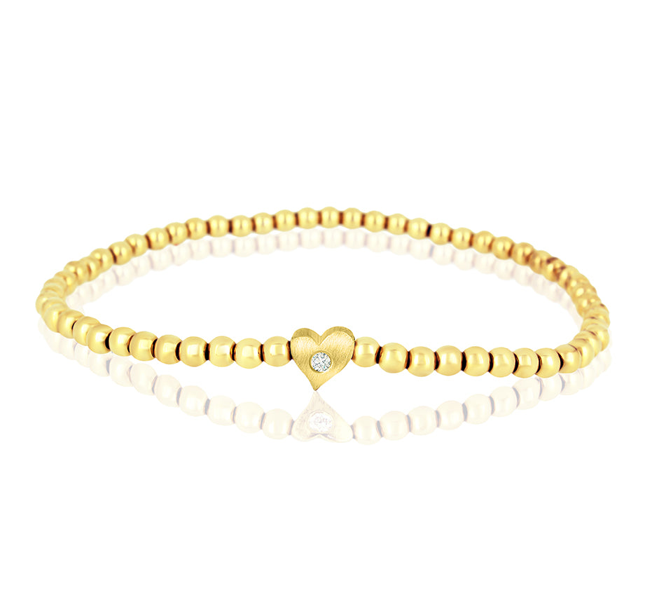 Gold beaded bracelet, beaded bracelet, gold bracelet, stretch bracelet –  Ava Hope Designs